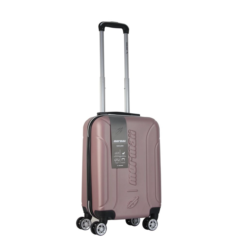 Mala de Bordo Abs para Viagem Mormaii MOR-1900 Cadeado Integrado Rodas Duplas Giro 360 Rose