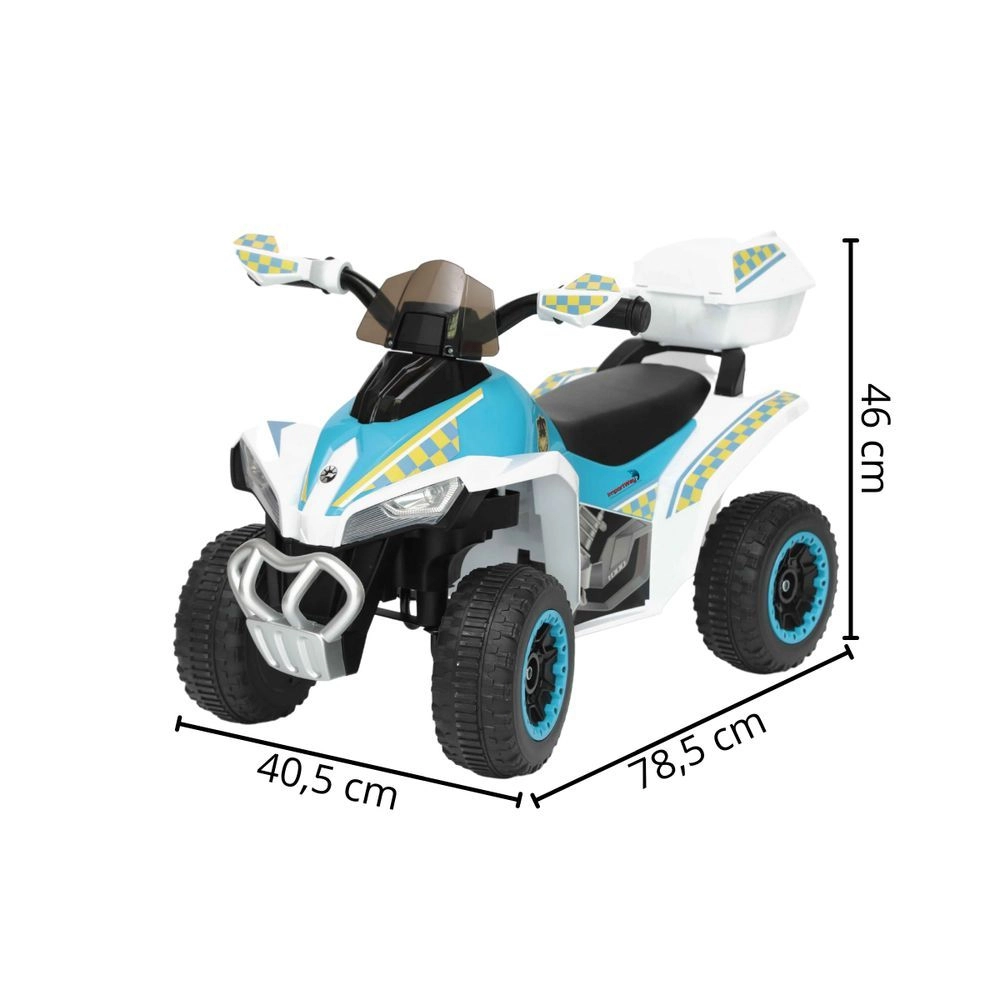 Mini Quadriciclo Infantil Elétrico Importway Bw129 Bateria 6v com Luz e Som Branco