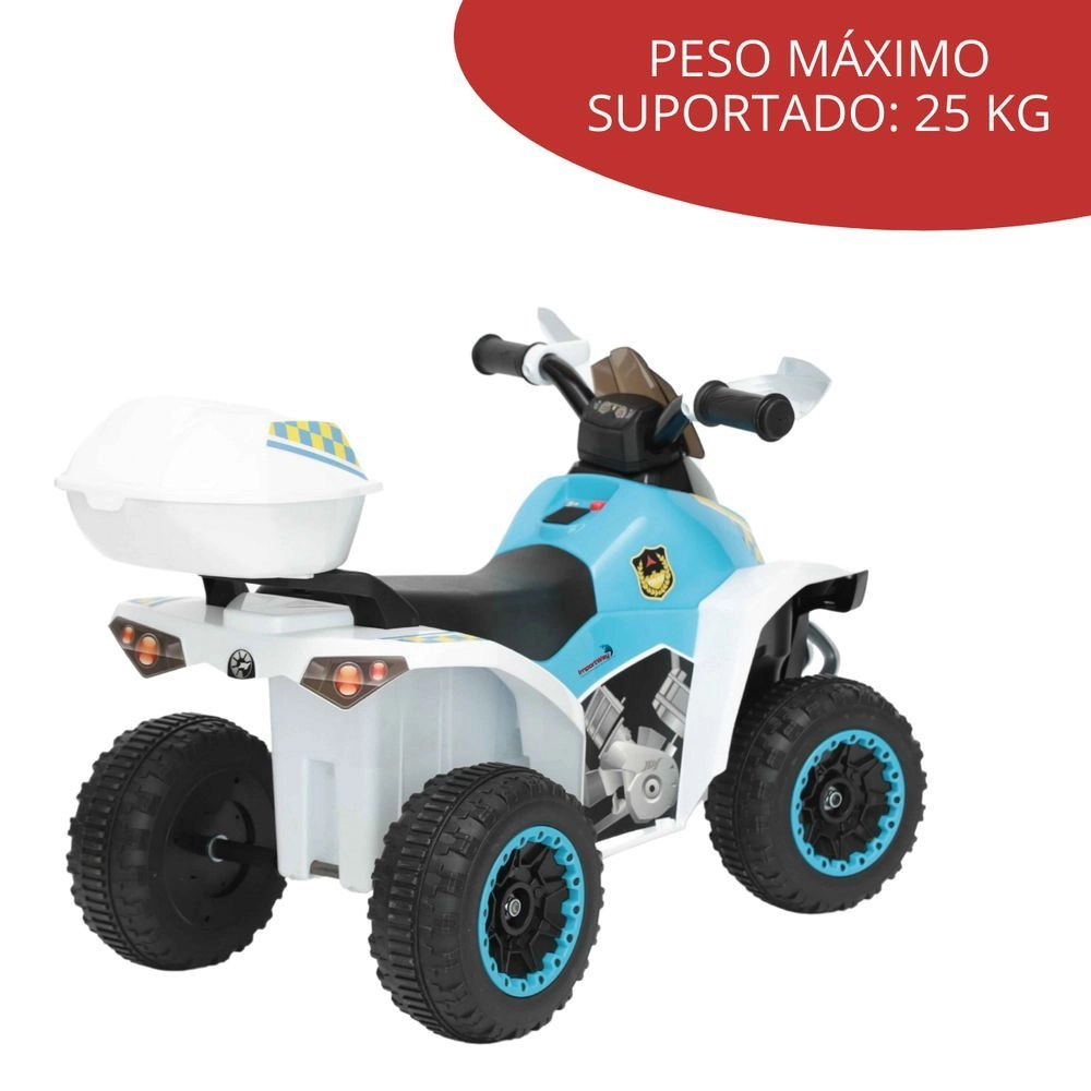 Mini Quadriciclo Infantil Elétrico Importway Bw129 Bateria 6v com Luz e Som Branco