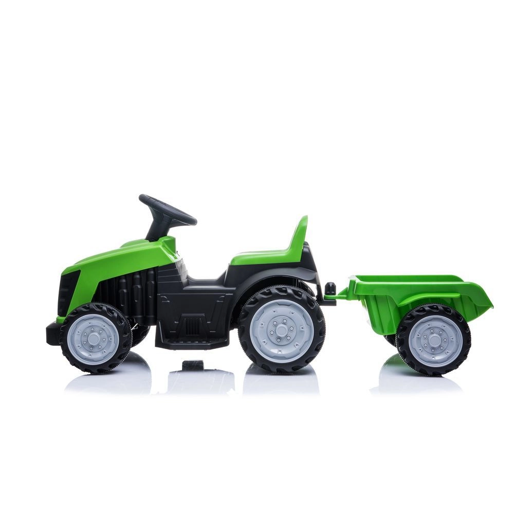 Mini Trator Carro Eletrico Infantil Bang Toys 6v com Reboque Verde