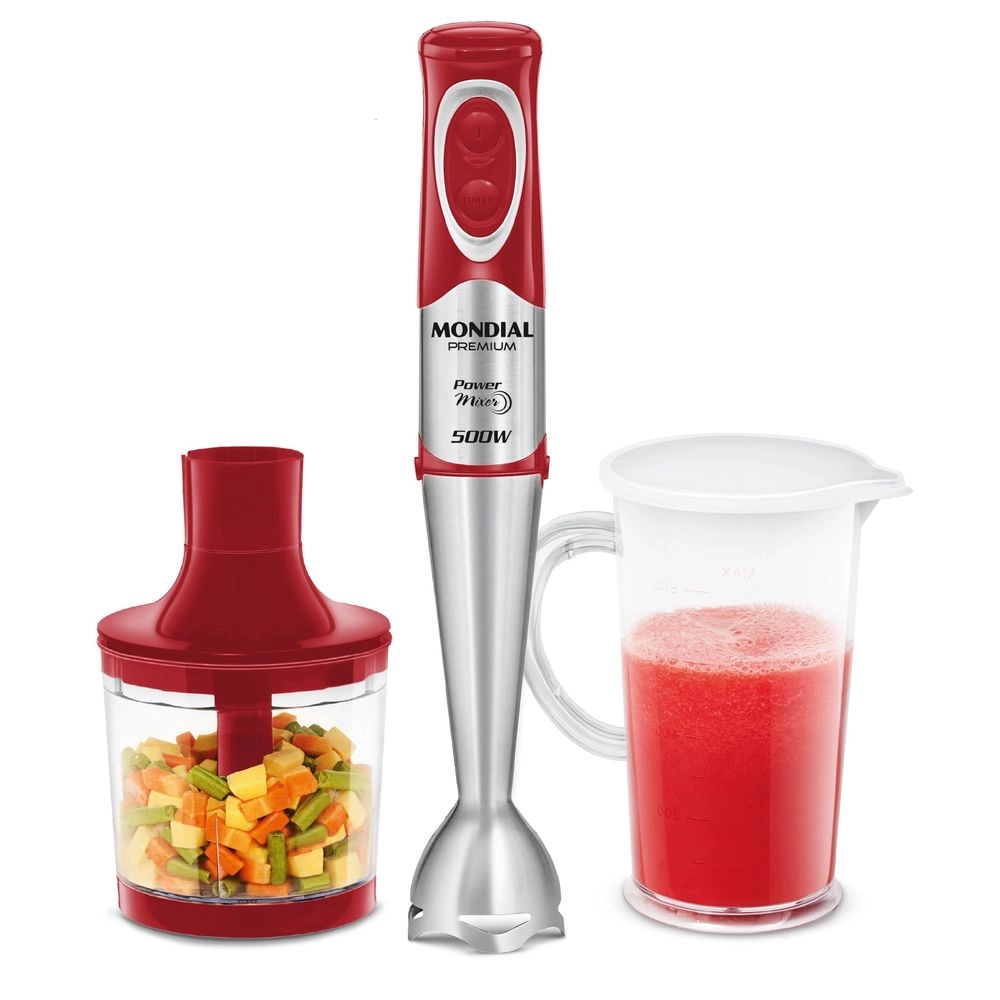 Mixer Mondial Premium M-10 500w Vermelho com Inox