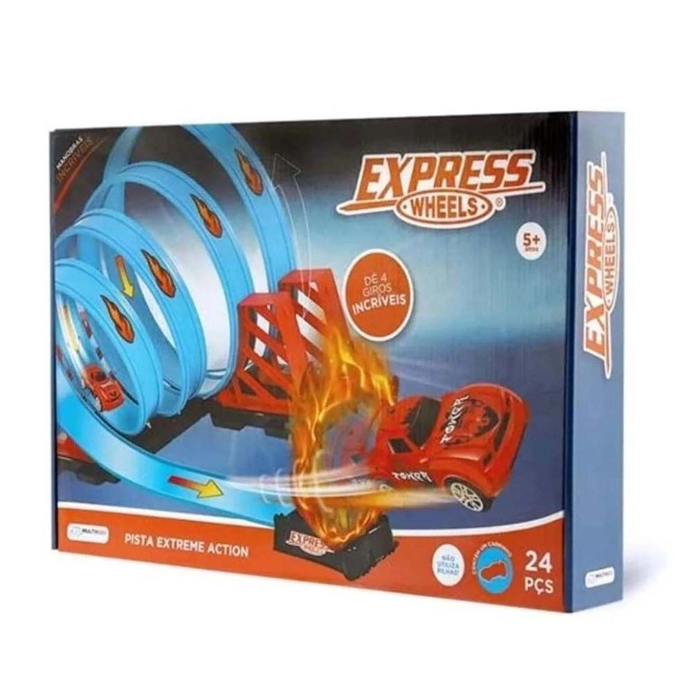 Pista de Corrida Multikids Br1019 Extreme Action Track Set 360º 24 Peças