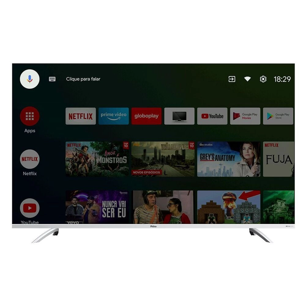 Smart Tv 58 Philco PTV58GAGSKSBL Android Tv 4k Led Prata