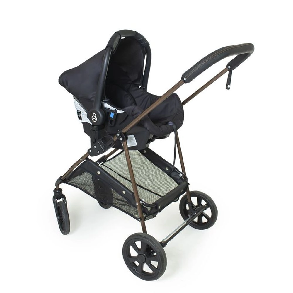 Travel System Galzerano Napoli com Base para Carro Trio Preto com Cobre